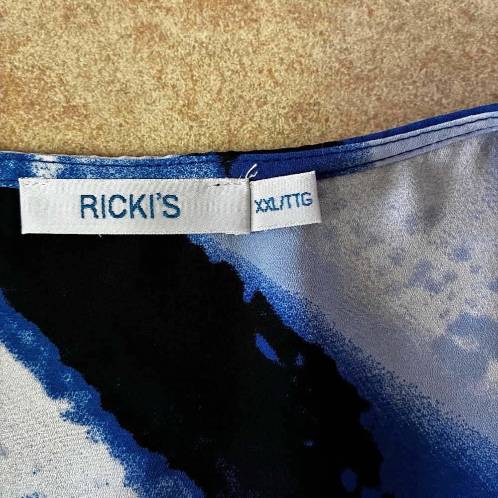 Ricki's Sleeveless V Neck Front Ruffle Blouse - Picture 3 of 7